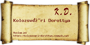 Kolozsvári Dorottya névjegykártya