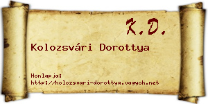 Kolozsvári Dorottya névjegykártya